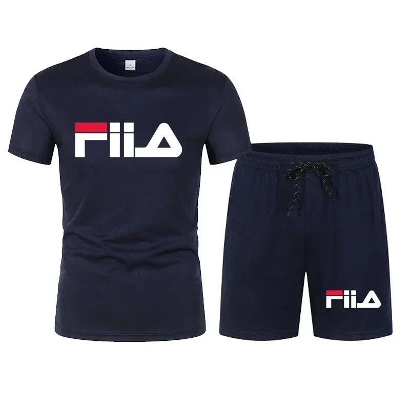2026 hot men's short sleeved casual summer sportswear breathable mesh short sleeved T-shirt suit