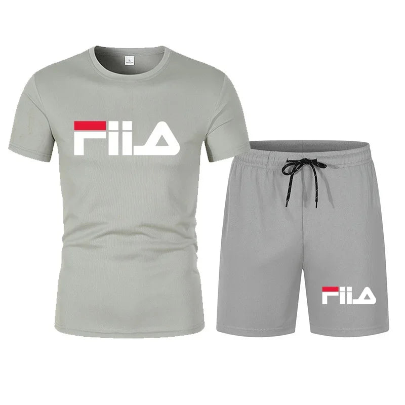 2026 hot men's short sleeved casual summer sportswear breathable mesh short sleeved T-shirt suit