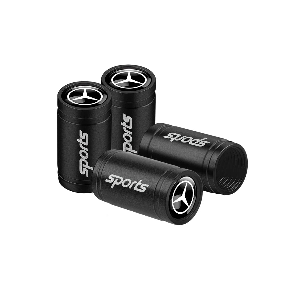 4pcs Metal Car Wheel Tire Valve Caps Stem Cover For Mercedes Benz AMG A B C E M R G S Class GLA GL CLA CES CLS SLK GLK CLK GLC