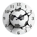 Creative and Unique Football Pattern Wooden Wall Clock for Living Room, Bedroom, Kitchen, Home Decoration, Silent Quartz Clock, Holiday Gift, 10 Inches, 12 Inches (No Battery)