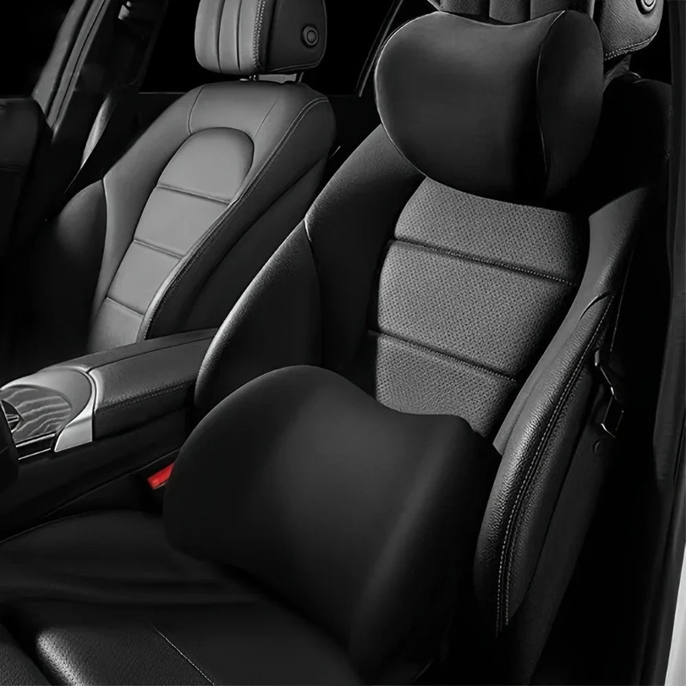 Car Headrest Lumbar Support Memory Foam Vertebral Lumbar Support Car Neck Pillow Back Cushion Office Car Interior Accessories