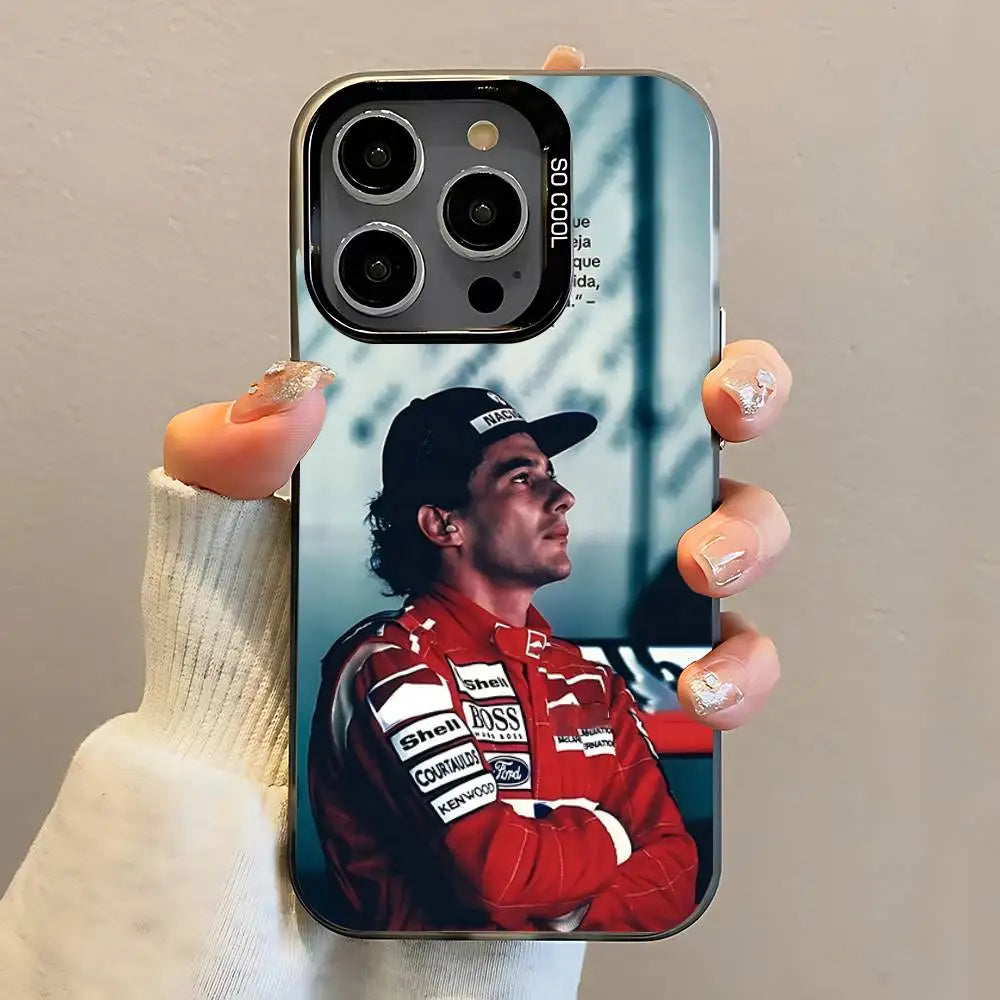 A-Ayrton Driver S-Senna Phone Case For iPhone 16,15,14,13,12,11,Pro,Max,Plus,Mini,SE Anti Fall Black Matte Hard Bumper
