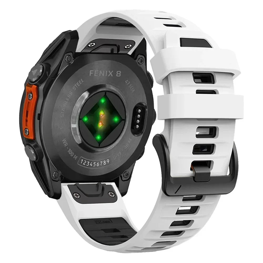 QuickFit 26mm 22mm 20mm Two Tone Silicone Strap for Garmin Fenix 7X 7 Pro 6X 6Pro 5X 5 Plus Bracelet for Fenix 8 51 47 43mm Band