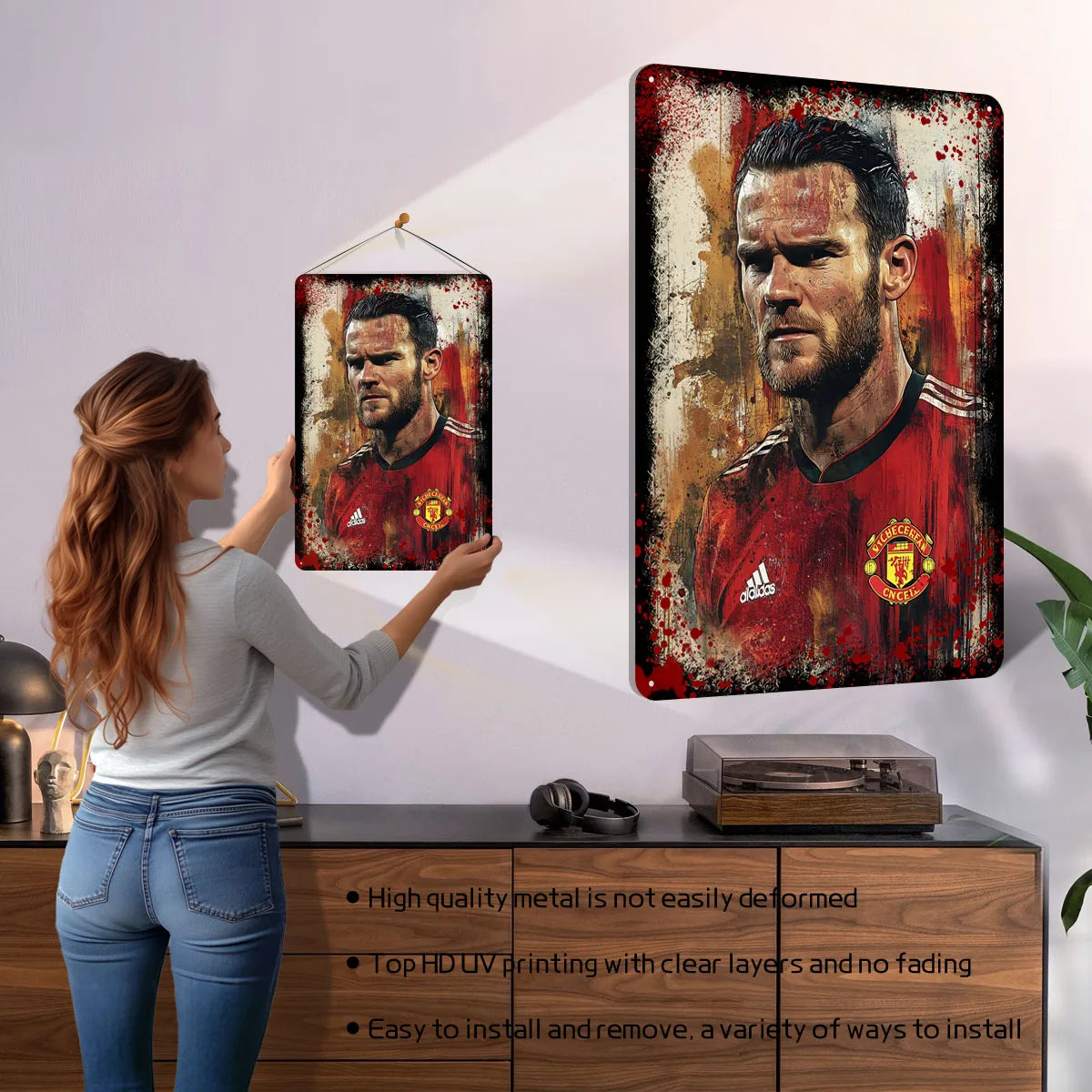 Wayne Rooney Football Player Metal Poster Garage Decoration Living Room Custom Soccer Metal Tin Signs for Home Room Decoration