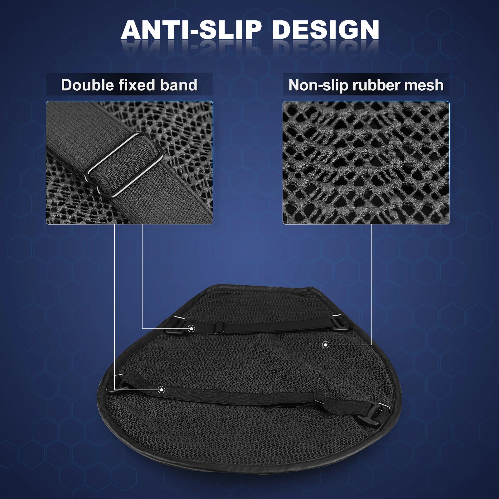Motorcycle Seat Cushion 3D Honeycomb Anti-slip Motorcycle Gel Seat Cushion Moto Pressure Relief Ride Seat Pad Moto Accessories