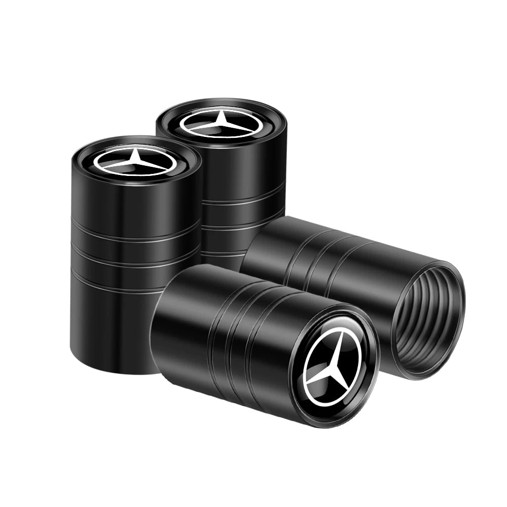 4pcs Metal Car Wheel Tire Valve Caps Stem Cover For Mercedes Benz AMG A B C E M R G S Class GLA GL CLA CES CLS SLK GLK CLK GLC