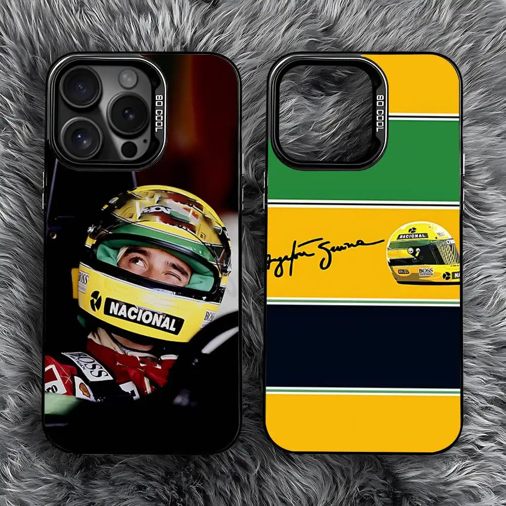 A-Ayrton Driver S-Senna Phone Case For iPhone 16,15,14,13,12,11,Pro,Max,Plus,Mini,SE Anti Fall Black Matte Hard Bumper