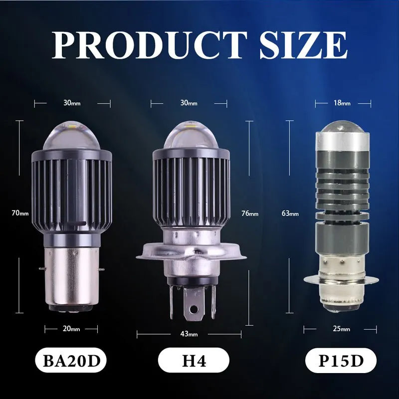 H4 LED Motorcycle Headlight H6 BA20D P15D CSP Led Lens White Yellow Hi Lo Beam Spotlight Motorbike Scooter Running Lamp