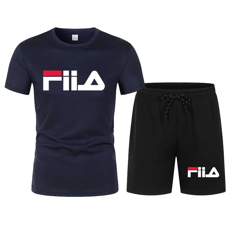 2026 hot men's short sleeved casual summer sportswear breathable mesh short sleeved T-shirt suit