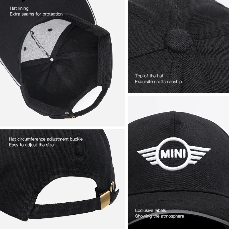 Car Logo Baseball Hat Auto Emblem Sports Sunshade Cap For MINI Cooper R56 F56 R50 JCW Cabrio Aceman Countryman Clubman Roadster