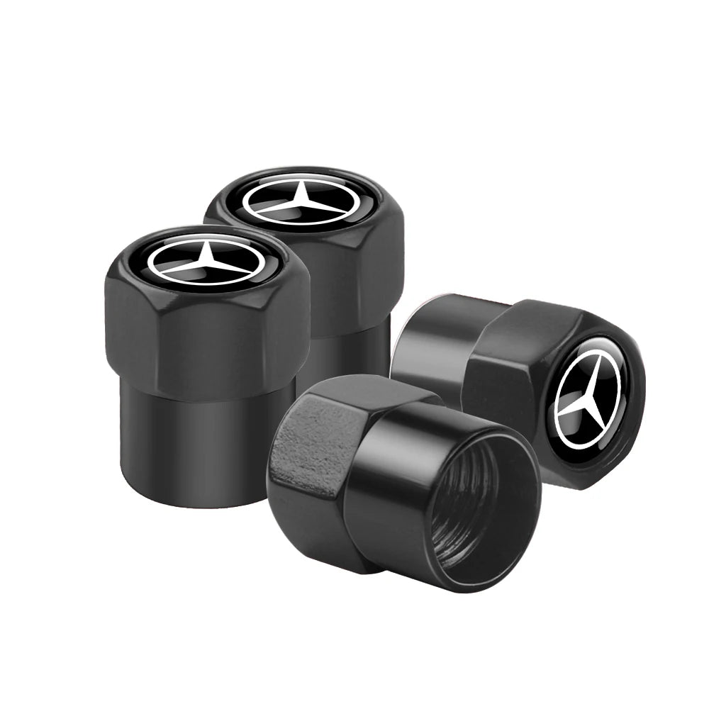 4pcs Metal Car Wheel Tire Valve Caps Stem Cover For Mercedes Benz AMG A B C E M R G S Class GLA GL CLA CES CLS SLK GLK CLK GLC