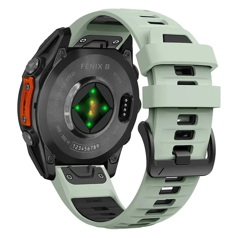 QuickFit 26mm 22mm 20mm Two Tone Silicone Strap for Garmin Fenix 7X 7 Pro 6X 6Pro 5X 5 Plus Bracelet for Fenix 8 51 47 43mm Band