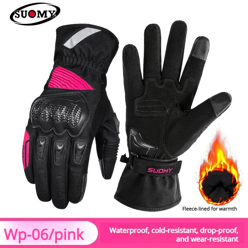 SUOMY Winter Waterproof Motorcycle Gloves Men Women Spring Autumn Motocross Biker Gloves Touch Screen Moto Cycling Gloves