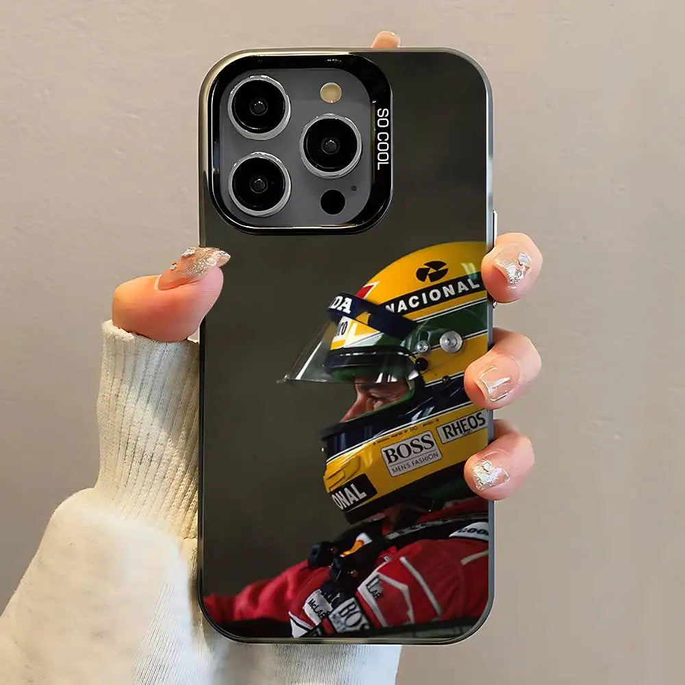 A-Ayrton Driver S-Senna Phone Case For iPhone 16,15,14,13,12,11,Pro,Max,Plus,Mini,SE Anti Fall Black Matte Hard Bumper