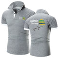 2024 Summer Men's Ayrton Senna Logo Printed High-Quality Cotton Sports Business Leisure Lapel Collar Solid Color Polo Shirt Tops