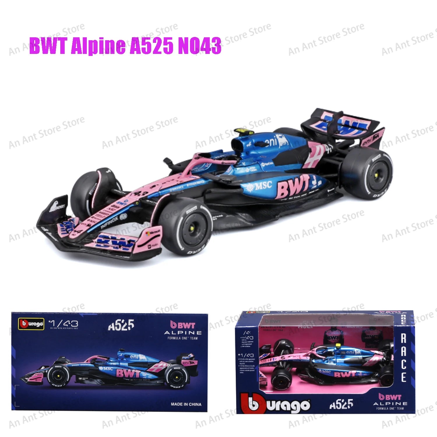Bburago 1:43 McLaren Mcl38 #4  F1 Formula Alpine A525 Model Car Ferrari SF25 2025 Mercedes W16 Red Bull RB21 AMR25 Christmas gif