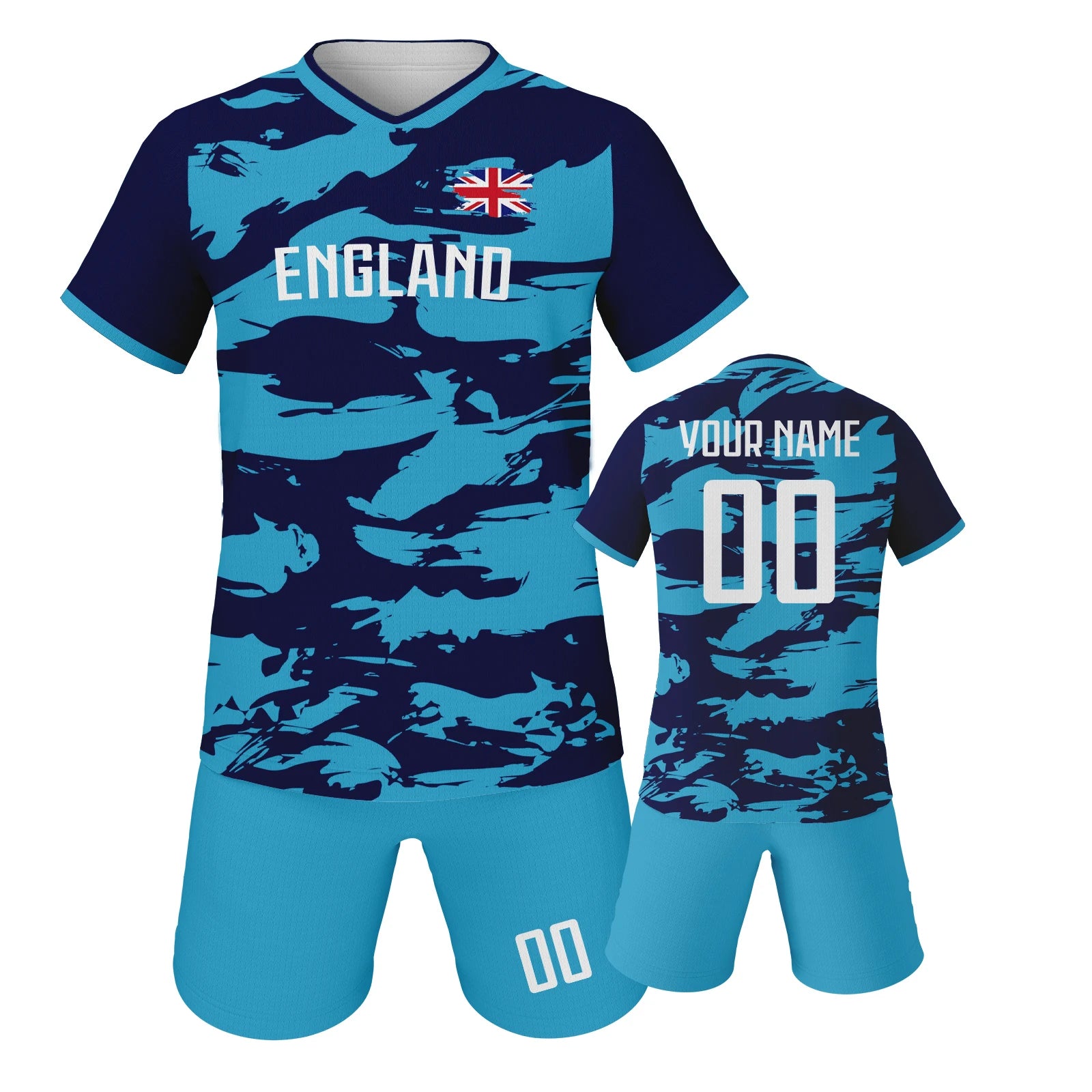 Custom England Soccer Jersey Kids Football Uniform Set Personalized Name Number Youth Team Training Kit for Boys and Girls
