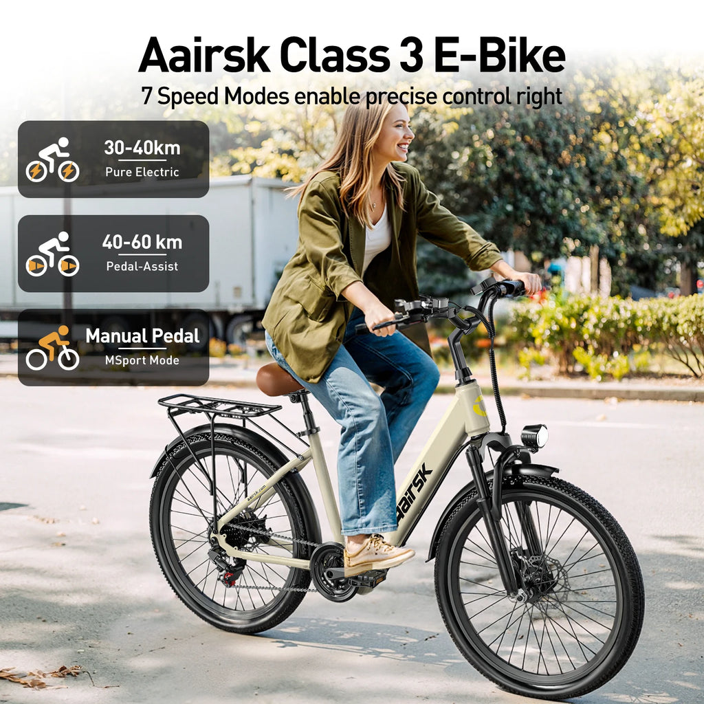 Aairsk SU7  Adult Electric Bicycle 250W Motor E-bike 36V13Ah Battery Electric Bike 24 Inch Tire NFC city ebike