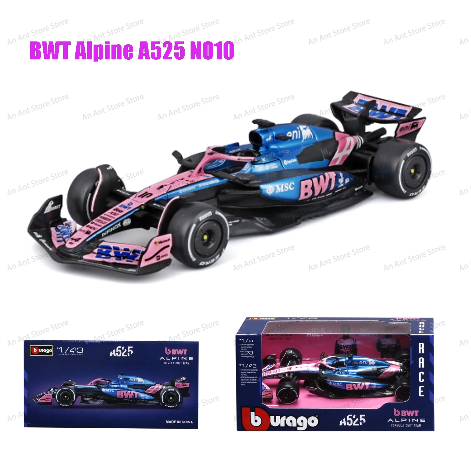 Bburago 1:43 McLaren Mcl38 #4  F1 Formula Alpine A525 Model Car Ferrari SF25 2025 Mercedes W16 Red Bull RB21 AMR25 Christmas gif