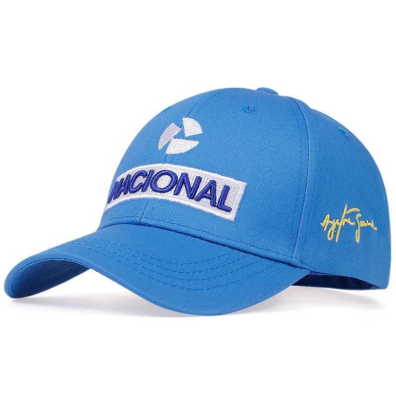 New Ayrton Senna Racer Fashion Embroidery Cap Outdoor Sun Protection Team Baseball Cap