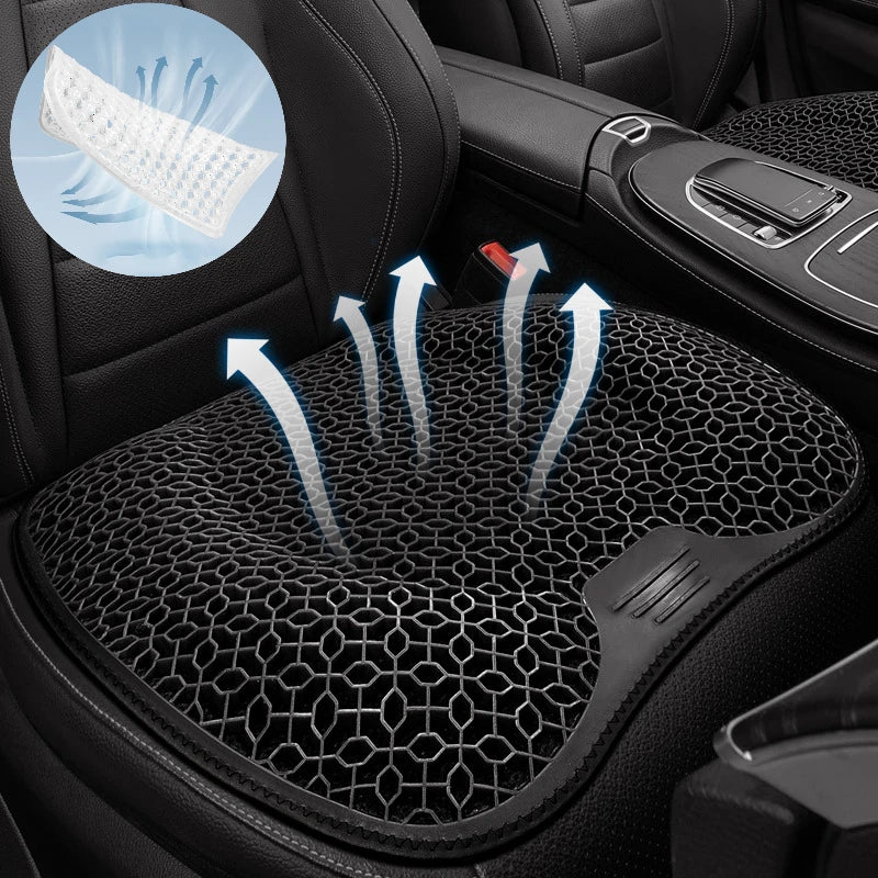 Honeycomb Design Gel Cushion Breathable, Soft and Easy to Clean Provides Comfortable Support Elastic Gel Car Seat Cushion