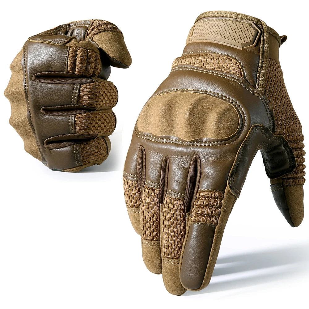 Touchscreen PU Leather Motorcycle Full Finger Gloves Racing Pit Bike Riding Motorbike Moto Motocross Enduro Non-slip Protective