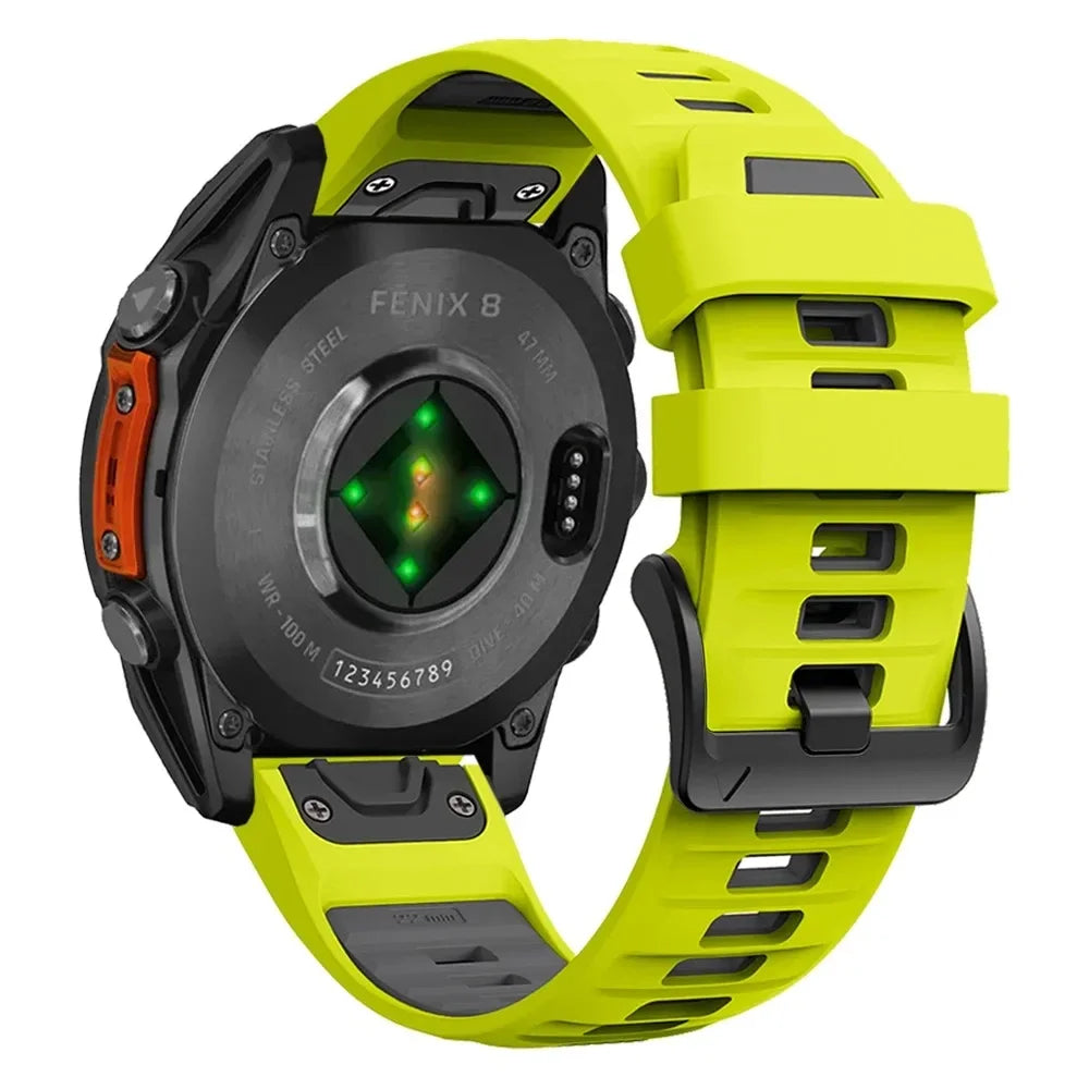 QuickFit 26mm 22mm 20mm Two Tone Silicone Strap for Garmin Fenix 7X 7 Pro 6X 6Pro 5X 5 Plus Bracelet for Fenix 8 51 47 43mm Band