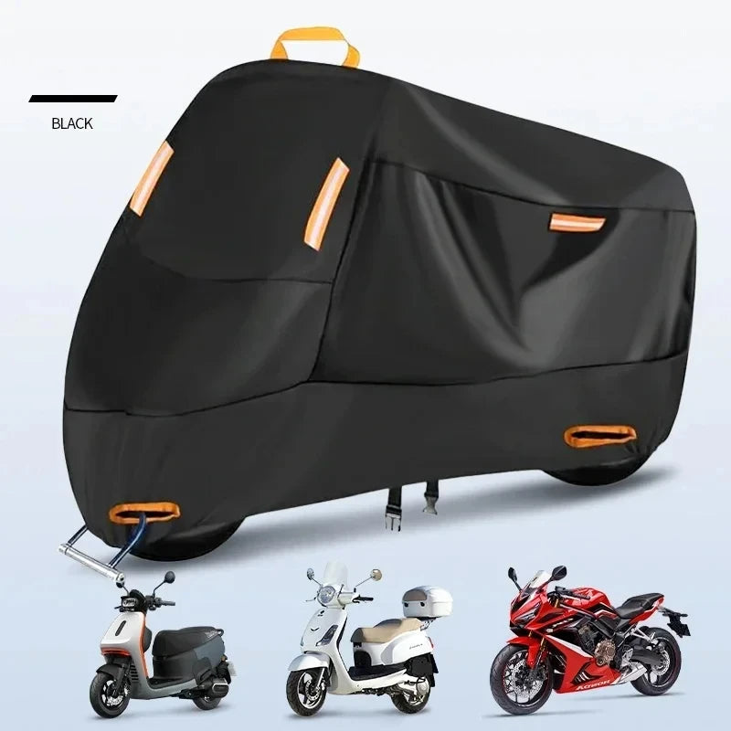 Outdoor Motorcycle Cover Waterproof Thickened Polyester Tarpaulin UV Protective Scooter Cover for Motorcycles