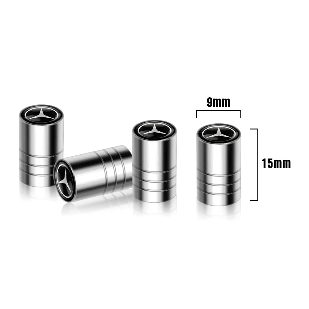 4pcs Metal Car Wheel Tire Valve Caps Stem Cover For Mercedes Benz AMG A B C E M R G S Class GLA GL CLA CES CLS SLK GLK CLK GLC