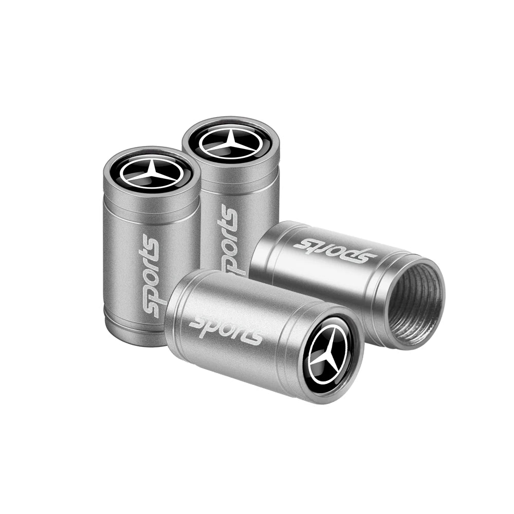 4pcs Metal Car Wheel Tire Valve Caps Stem Cover For Mercedes Benz AMG A B C E M R G S Class GLA GL CLA CES CLS SLK GLK CLK GLC