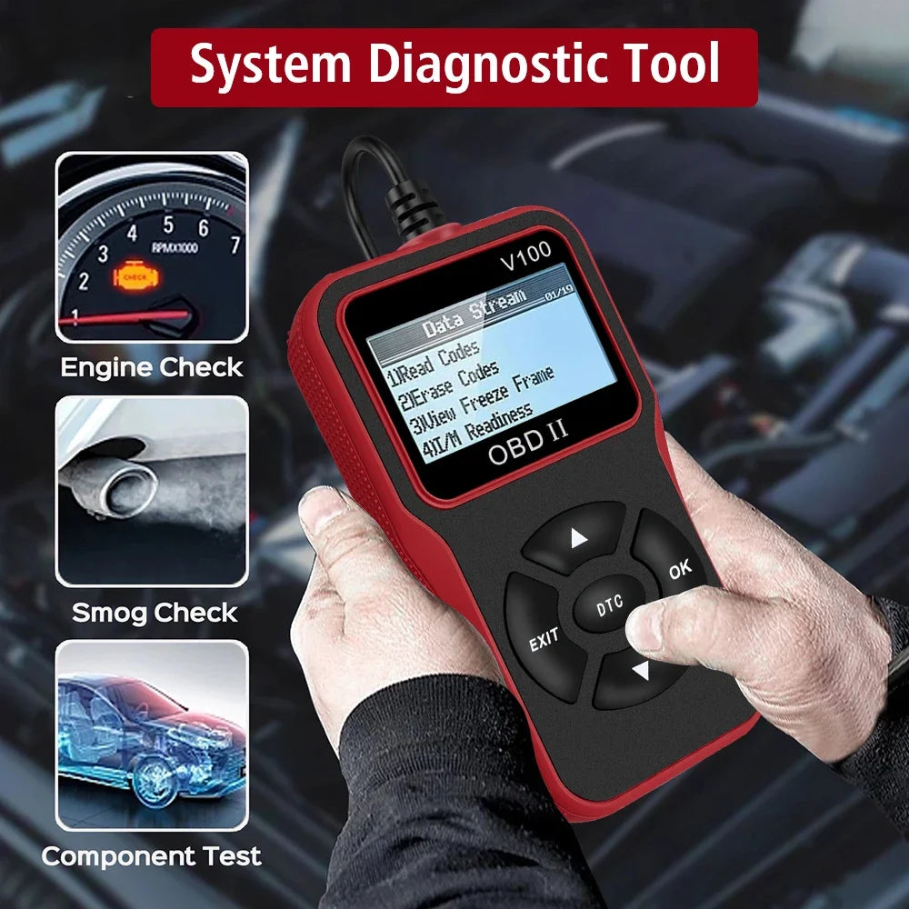 Digital Display V100 OBD2 Code Reader OBDII EOBD Auto Accessories Universal 16 Pin Car Diagnostic Tools OBD 2 Scanner