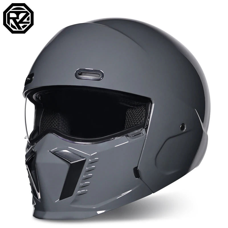 ORZ motorcycle retro helmet cruise men's and women's combination full helmet scorpion helmet reserved Bluetooth headphone slot