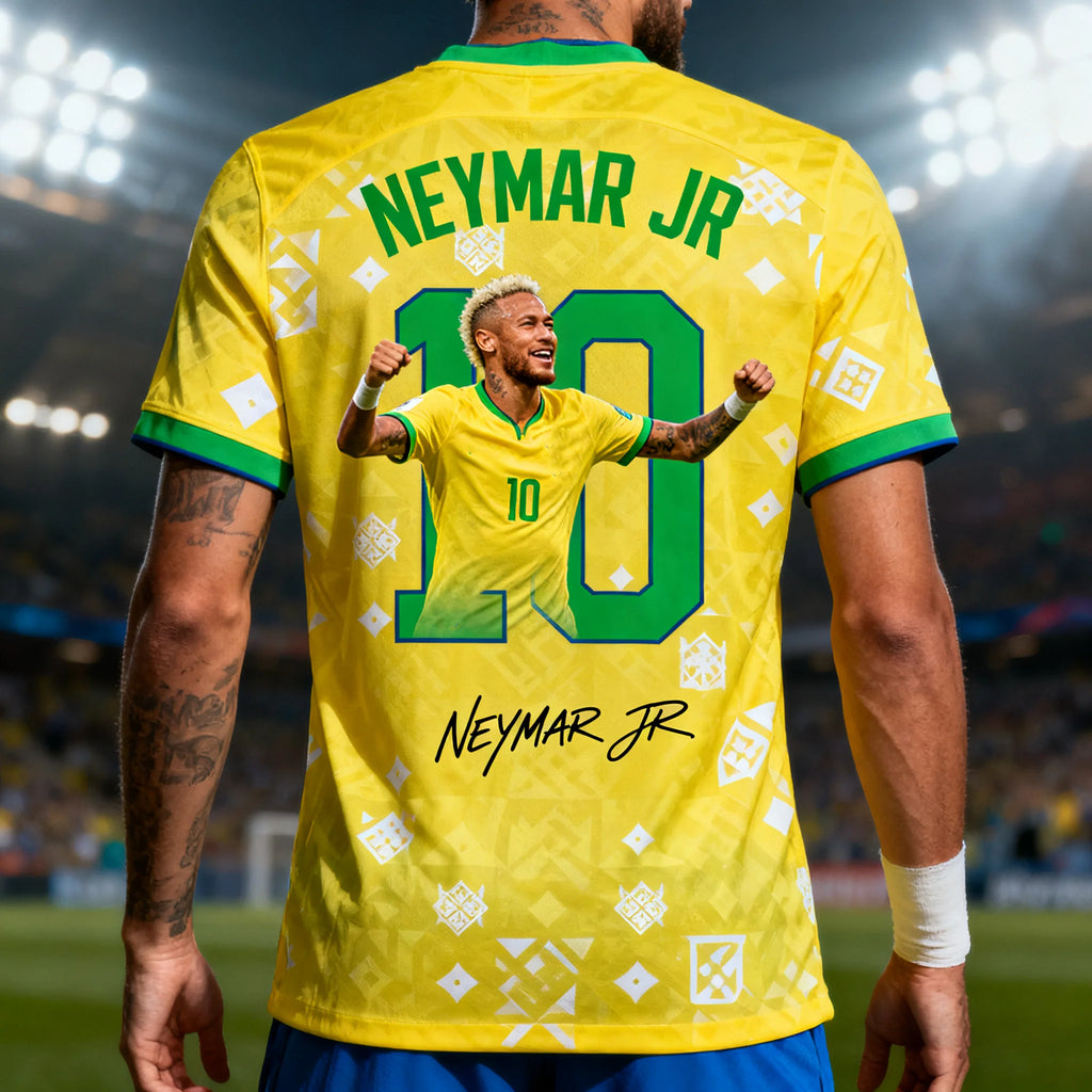Neymar Special Edition Football Jersey Men Women Kids Commemorative Soccer Shirt Quick Dry Breathable Outdoor Sports Top