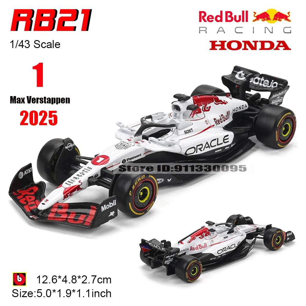 Bburago 1:43 F1 Red Bull RB21 2025  Japan Station #1 Verstappen #22 Yuki Tsunoda Alloy Car Die Cast Model Toy Collectible