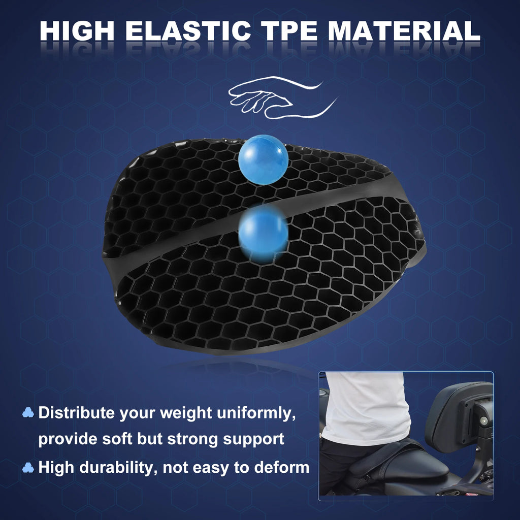 Motorcycle Seat Cushion 3D Honeycomb Anti-slip Motorcycle Gel Seat Cushion Moto Pressure Relief Ride Seat Pad Moto Accessories