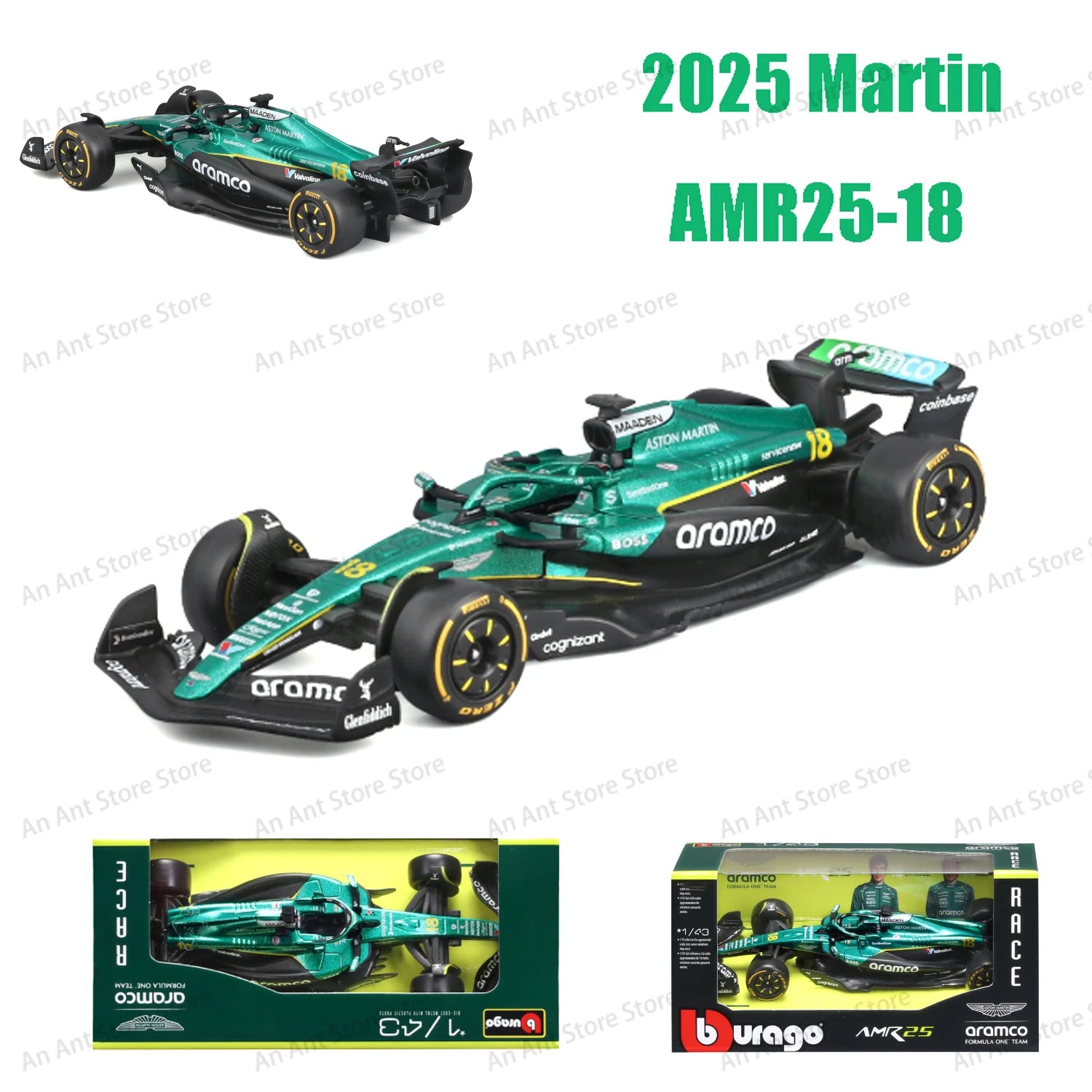 Bburago 1:43 McLaren Mcl38 #4  F1 Formula Alpine A525 Model Car Ferrari SF25 2025 Mercedes W16 Red Bull RB21 AMR25 Christmas gif