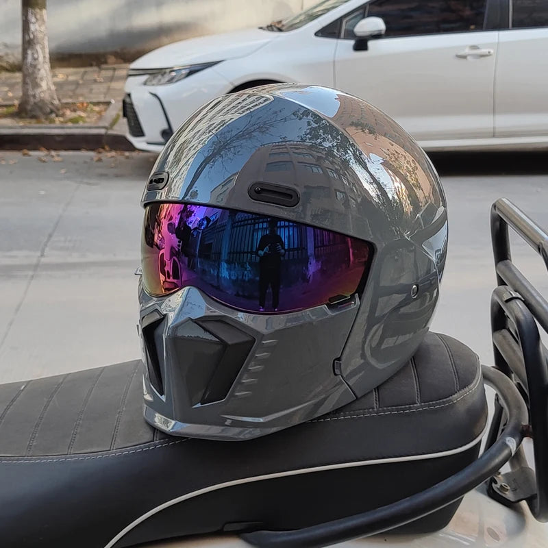 ORZ motorcycle retro helmet cruise men's and women's combination full helmet scorpion helmet reserved Bluetooth headphone slot