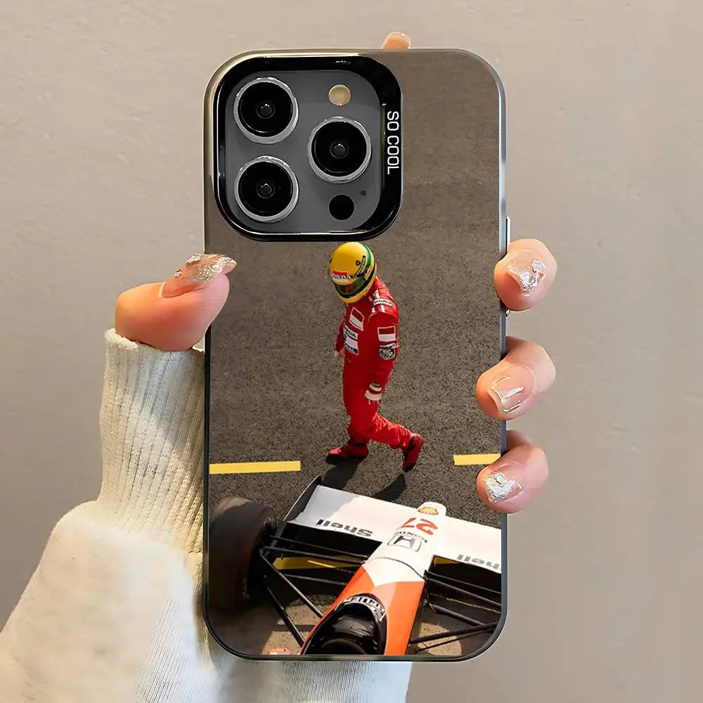 A-Ayrton Driver S-Senna Phone Case For iPhone 16,15,14,13,12,11,Pro,Max,Plus,Mini,SE Anti Fall Black Matte Hard Bumper