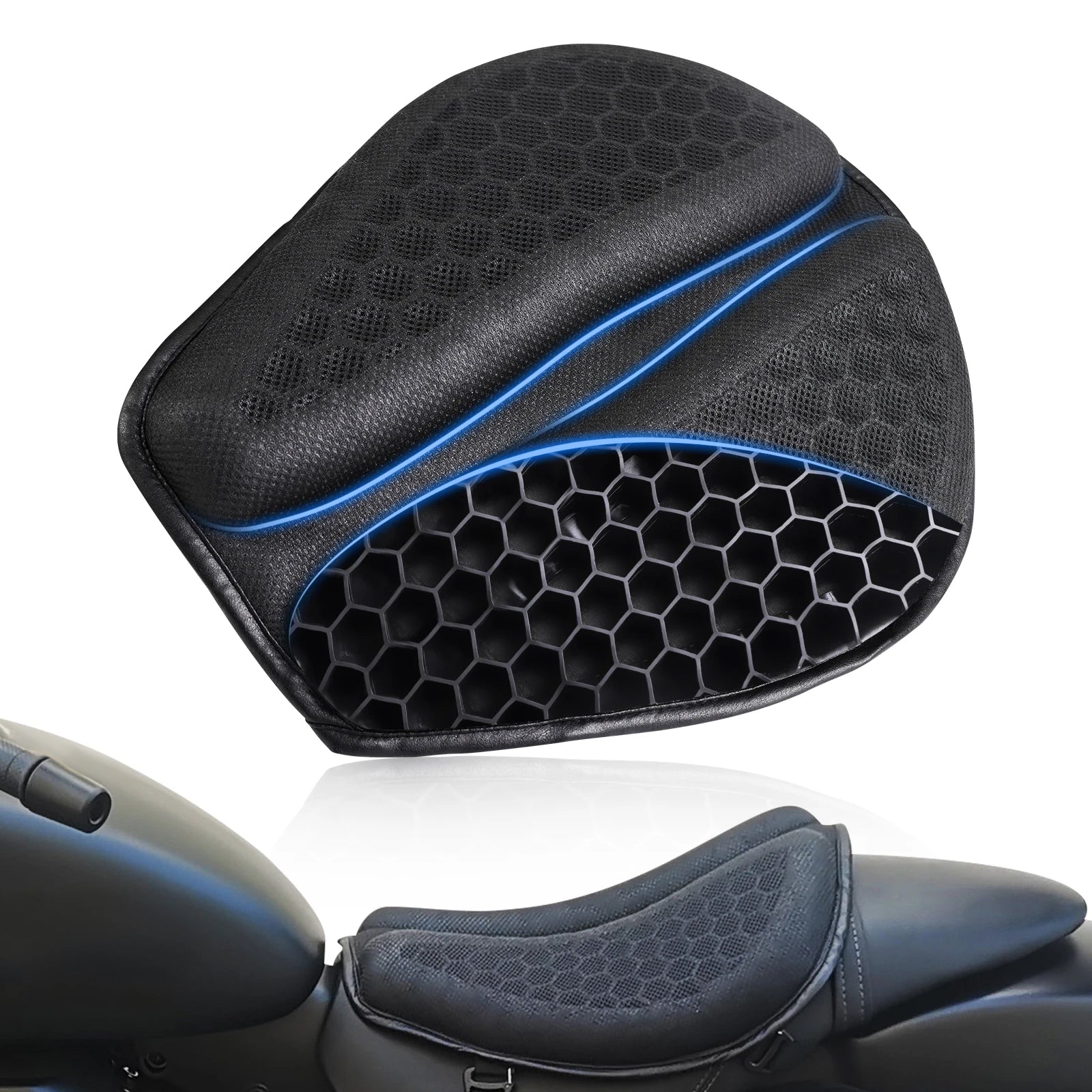 Motorcycle Seat Cushion 3D Honeycomb Anti-slip Motorcycle Gel Seat Cushion Moto Pressure Relief Ride Seat Pad Moto Accessories