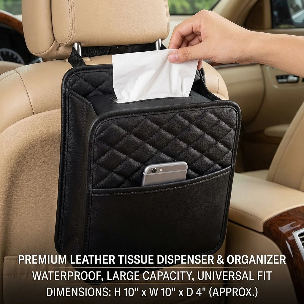 Multifunctional car seat storage bag Leather storage bag Garbage bag Storage bag Suitable for most car models