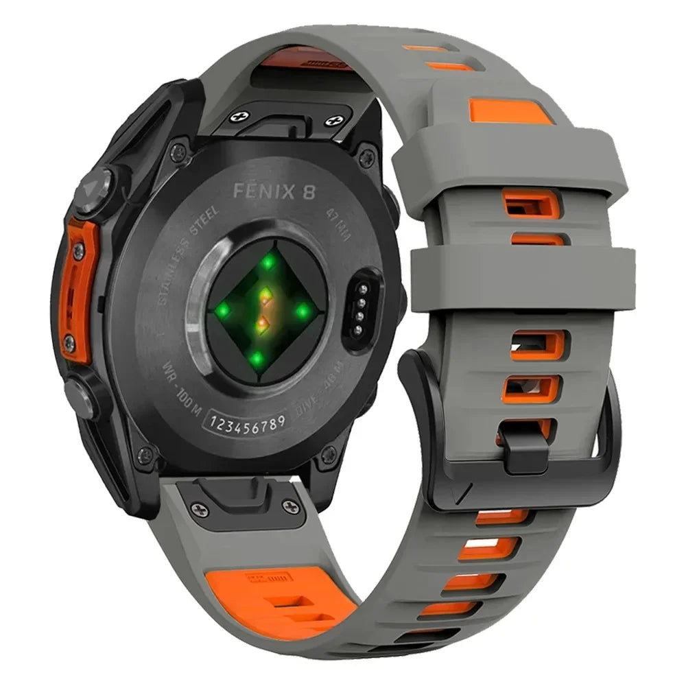 QuickFit 26mm 22mm 20mm Two Tone Silicone Strap for Garmin Fenix 7X 7 Pro 6X 6Pro 5X 5 Plus Bracelet for Fenix 8 51 47 43mm Band