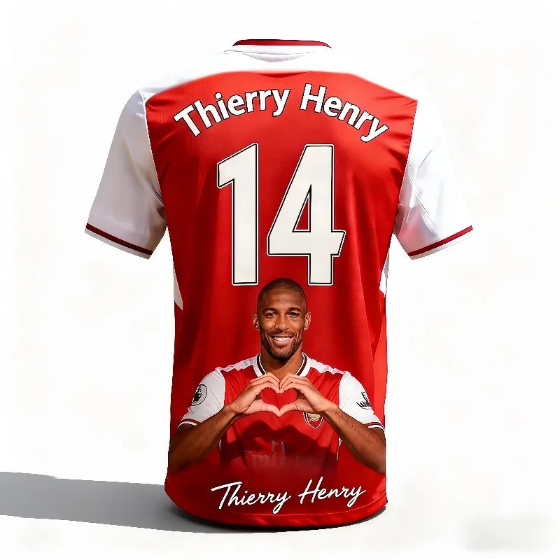 New Design A Must-have for Arsenal Fans! Henry Divine Striker 3D Printed Jersey – Casual Loose-Fit Short Sleeve for Soccer Fans