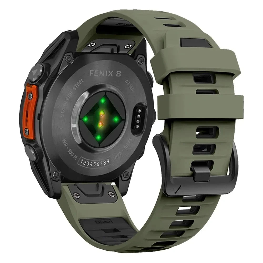 QuickFit 26mm 22mm 20mm Two Tone Silicone Strap for Garmin Fenix 7X 7 Pro 6X 6Pro 5X 5 Plus Bracelet for Fenix 8 51 47 43mm Band