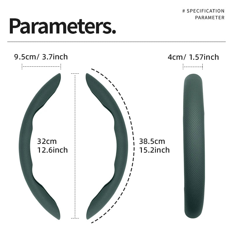 Suitable for Bmw Breathable Hole Leather Steering Wheel Cover Segmented Quick Release Design Non-Slip Durable