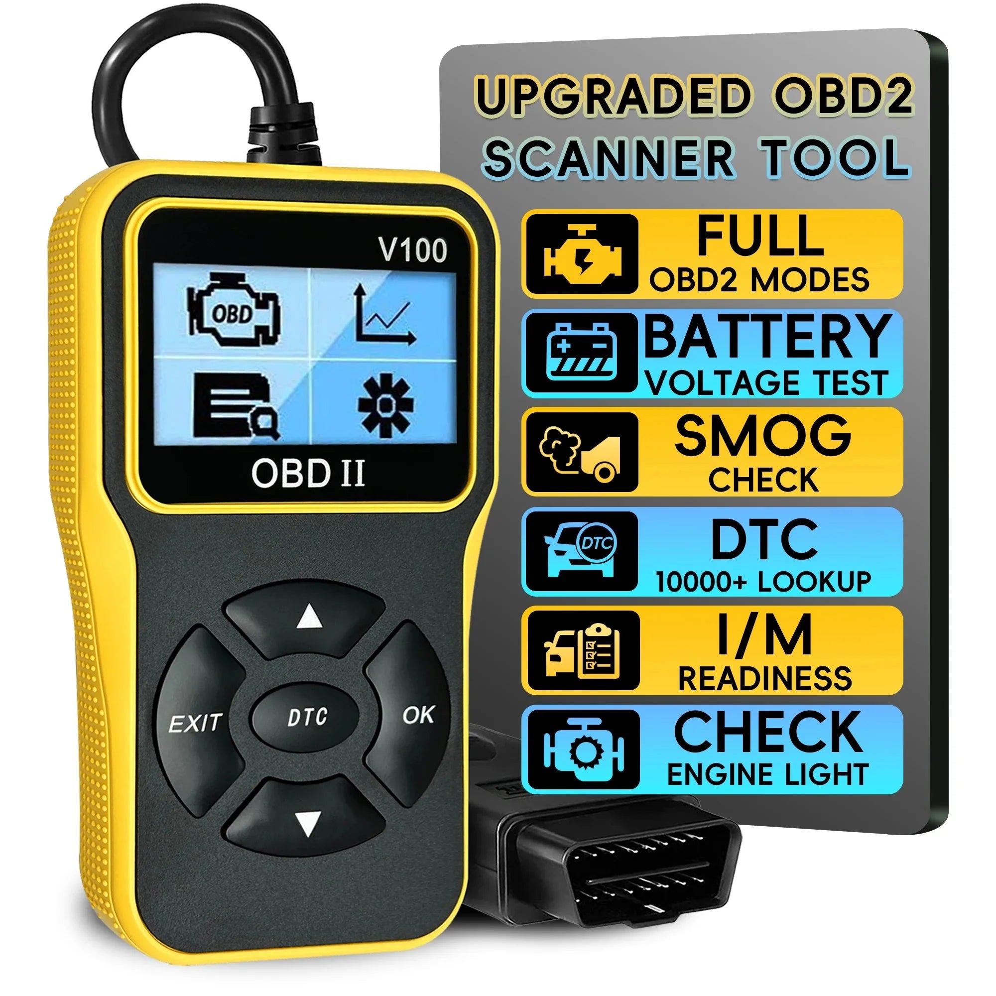 Digital Display V100 OBD2 Code Reader OBDII EOBD Auto Accessories Universal 16 Pin Car Diagnostic Tools OBD 2 Scanner