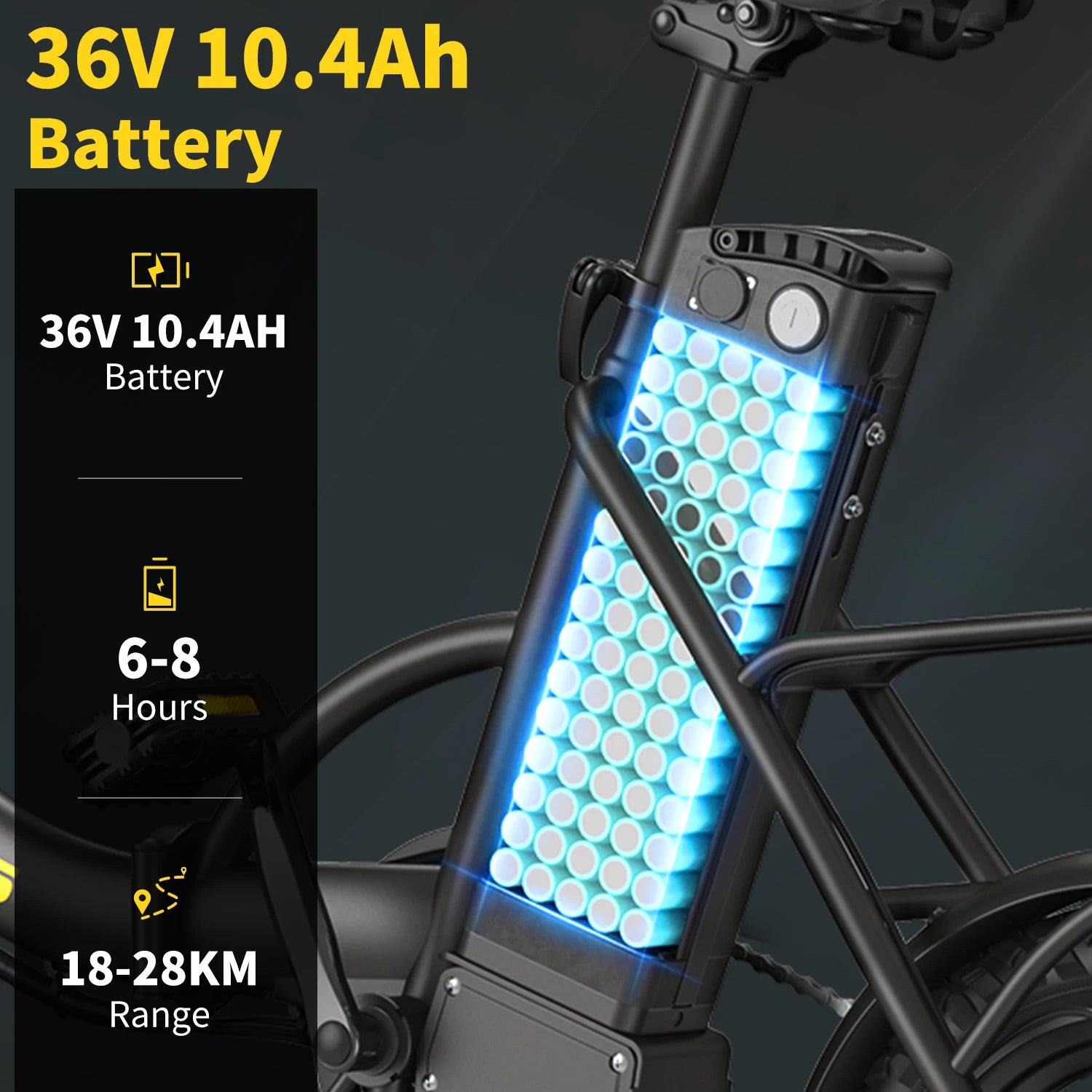 Hidoes Electric Bicycle 350W Motor 36V10.4AH Lithium Battery E-bike Adult Children Universal 14-inch Folding Electric Bike