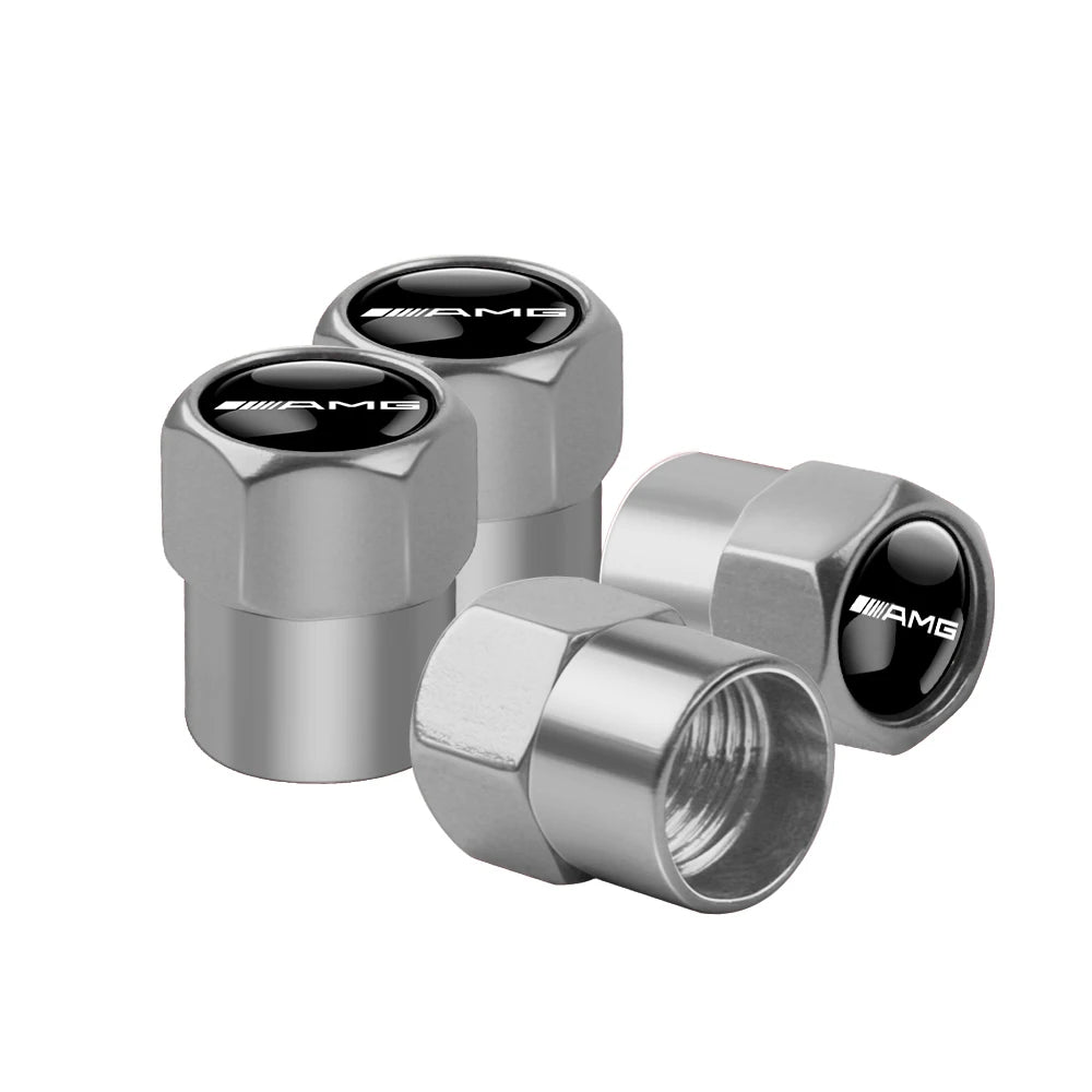 4pcs Metal Car Wheel Tire Valve Caps Stem Cover For Mercedes Benz AMG A B C E M R G S Class GLA GL CLA CES CLS SLK GLK CLK GLC
