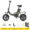 Hidoes Electric Bicycle 350W Motor 36V10.4AH Lithium Battery E-bike Adult Children Universal 14-inch Folding Electric Bike