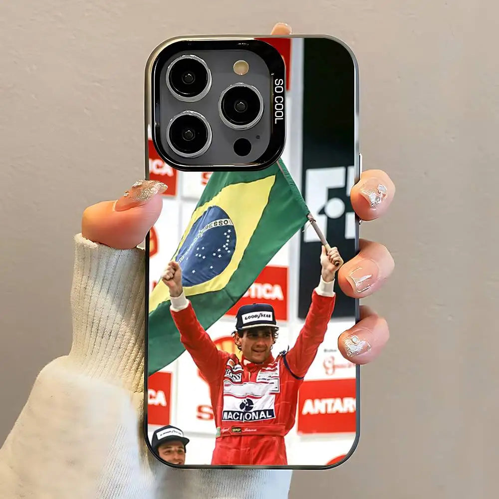 A-Ayrton Driver S-Senna Phone Case For iPhone 16,15,14,13,12,11,Pro,Max,Plus,Mini,SE Anti Fall Black Matte Hard Bumper